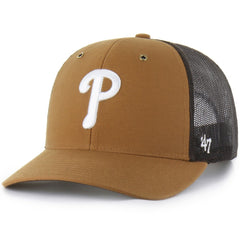 Philadelphia Phillies Carhartt x Trucker Adjustable Hat Brown | 47 brand