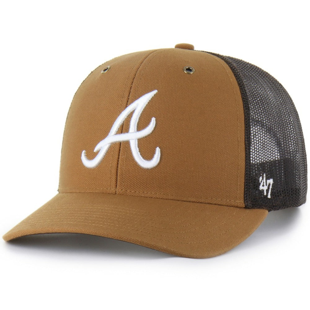Atlanta Braves Carhartt x Trucker Adjustable Hat Brown | 47 brand
