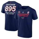 Alexander Ovechkin Washington Capitals Fanatics Most Goals in NHL History T-Shirt Navy