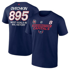 Alexander Ovechkin Washington Capitals Fanatics Most Goals in NHL History T-Shirt Navy