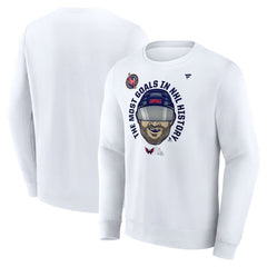 Alexander Ovechkin Washington Capitals Fanatics NHL All-Time Leading Goal Scorer GR8 Caricature Fleece Pullover Sweatshirt White