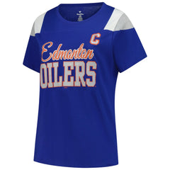 Connor McDavid Edmonton Oilers Fanatics Women's Plus Size Name & Number Scoop Neck T-Shirt Royal