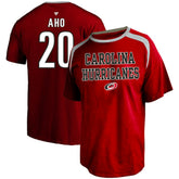 Sebastian Aho Carolina Hurricanes Profile Big & Tall Name & Number T-Shirt Red