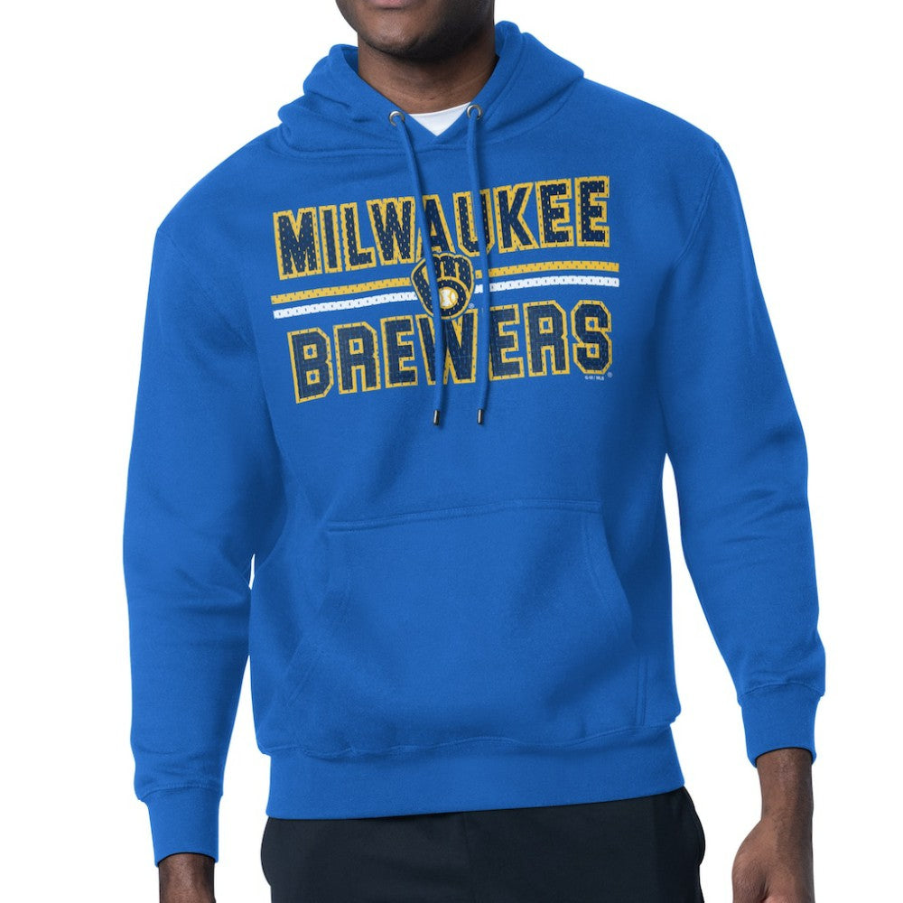 Milwaukee Brewers Starter Team Mesh Print Graphic Pullover Hoodie Royal