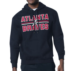 Atlanta Braves Starter Team Mesh Print Graphic Pullover Hoodie Navy