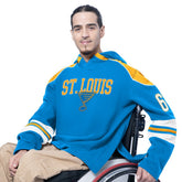 St. Louis Blues G-III Sports by Carl Banks Adaptive Wear Lord Stanley Hooded Long Sleeve Sweatshirt Blue