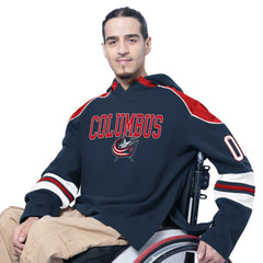 Columbus Blue Jackets G-III Sports by Carl Banks Adaptive Wear Lord Stanley Hooded Long Sleeve Sweatshirt Navy