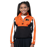 Philadelphia Flyers Starter Girls Key Player Half Zip Jacket Orange/Black