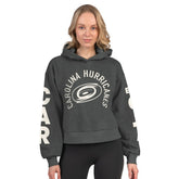 Carolina Hurricanes Starter Women's Star Player Cropped Fleece Hoodie Heather Charcoal