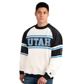 Utah Mammoth Starter Male Adult Defense Fleece Crewneck Sweatshirt White