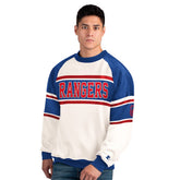 New York Rangers Starter Male Adult Defense Fleece Crewneck Sweatshirt White
