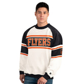 Philadelphia Flyers Starter Male Adult Defense Fleece Crewneck Sweatshirt White