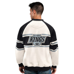 Los Angeles Kings Starter Male Adult Defense Fleece Crewneck Sweatshirt White