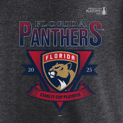 Florida Panthers Fanatics 2025 Stanley Cup Playoffs Crossbar Tri-Blend T-Shirt Heather Charcoal