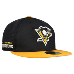 Pittsburgh Penguins New Era Mesh Crown Two-Tone 59FIFTY Fitted Hat Black/Gold