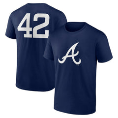 Atlanta Braves Jackie Robinson Day Name & Number T-Shirt Navy