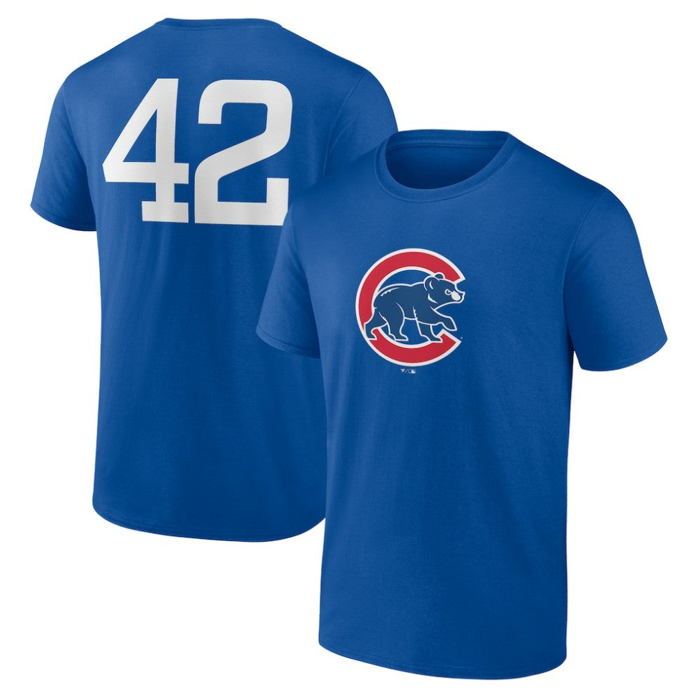 Chicago Cubs Jackie Robinson Day Name & Number T-Shirt Royal
