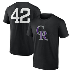 Colorado Rockies Jackie Robinson Day Name & Number T-Shirt Black