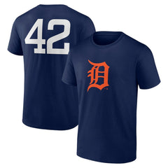 Detroit Tigers Jackie Robinson Day Name & Number T-Shirt Navy