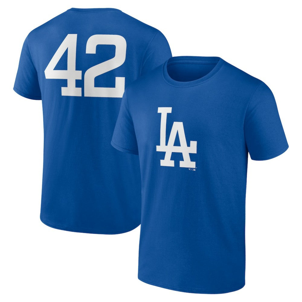 Los Angeles Dodgers Jackie Robinson Day Name & Number T-Shirt Royal