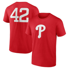 Philadelphia Phillies Jackie Robinson Day Name & Number T-Shirt Red