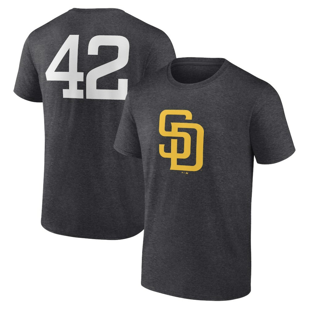 San Diego Padres Jackie Robinson Day Name & Number T-Shirt Charcoal