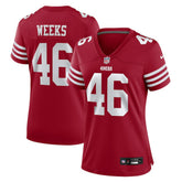 Jon Weeks San Francisco 49ers Women's Team Game Jersey - Scarlet