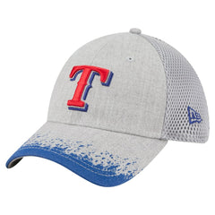 Texas Rangers Visor Paint Splatter 39THIRTY Flex Hat Gray | New Era