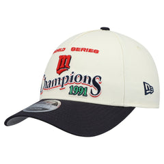 Minnesota Twins World Series 9FORTY M-Crown Adjustable Hat Cream/Navy | New Era