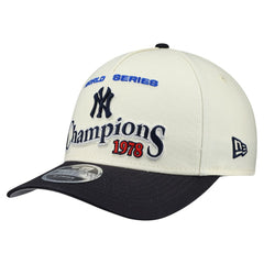 New York Yankees World Series 9FORTY M-Crown A-Frame Adjustable Hat Cream/Navy | New Era