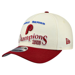 Philadelphia Phillies World Series 9FORTY M-Crown A-Frame Adjustable Hat Cream/Red | New Era