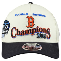 Boston Red Sox World Series 9FORTY M-Crown A-Frame Adjustable Hat Cream/Navy | New Era