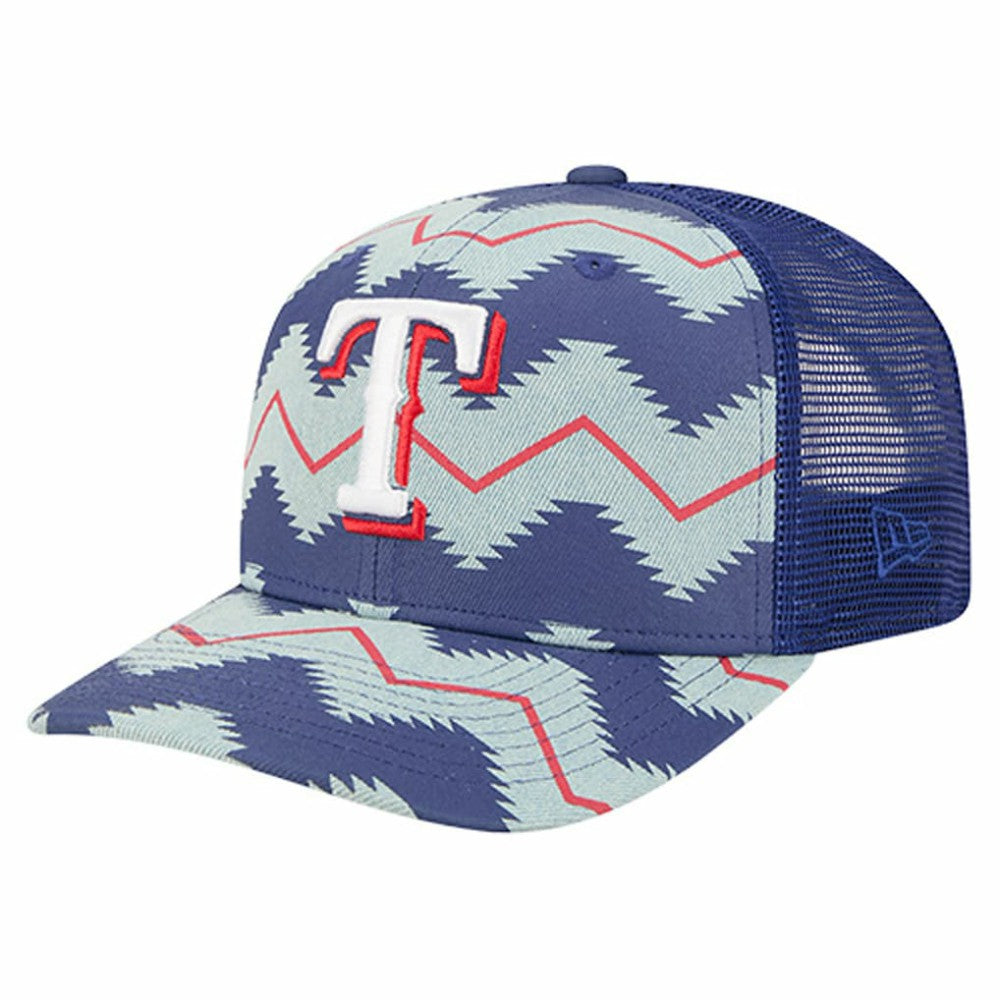 Texas Rangers Aztec Denim 9SEVENTY Adjustable Hat Denim/Royal | New Era