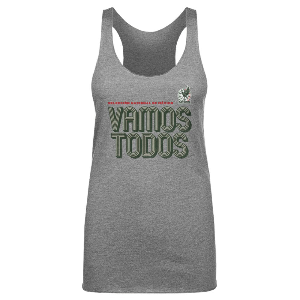 Mexico National Team 500 Level Women's Vamos Todos Inline Bold Tri-Blend Tank Top Gray