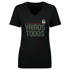 Mexico National Team 500 Level Women's Vamos Todos Inline Bold V-Neck T-Shirt Black