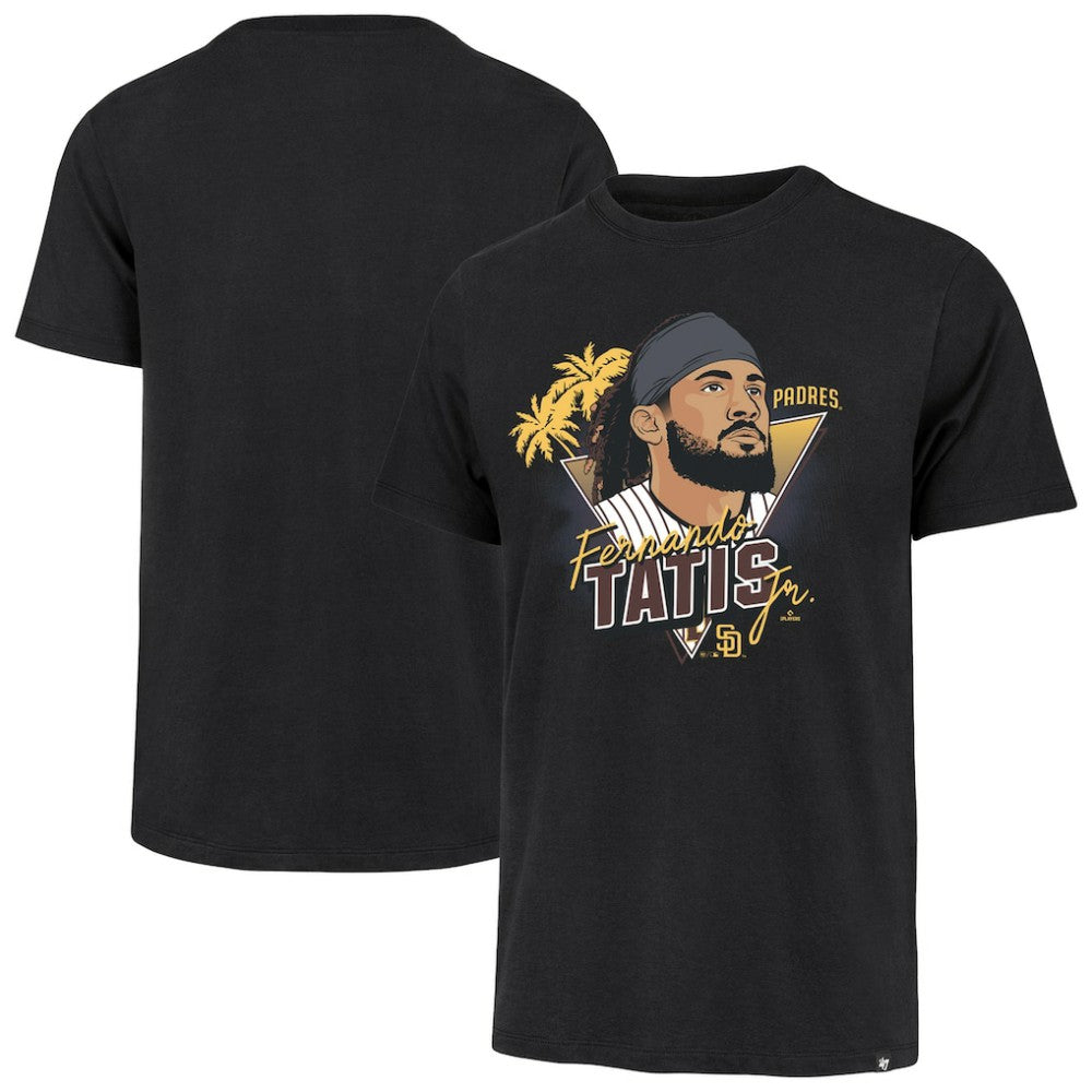 Fernando Tatis Jr. San Diego Padres Player Caricature Franklin T-Shirt Black | 47 brand