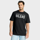 Edmonton Oilers Fanatics Play Distressed Wordmark Stadium Slub T-Shirt Black