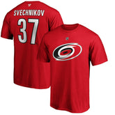 Andrei Svechnikov Carolina Hurricanes Fanatics Authentic Stack Name & Number T-Shirt Red