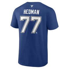 Victor Hedman Tampa Bay Lightning Fanatics Authentic Stack Name & Number T-Shirt Blue