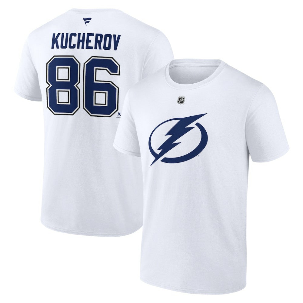Nikita Kucherov Tampa Bay Lightning Fanatics Authentic Stack Name & Number T-Shirt White