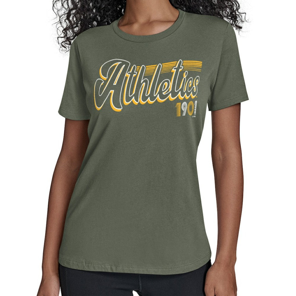 Athletics Starter Women's Groovy Script Team Fitted T-Shirt Green
