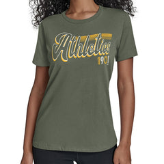 Athletics Starter Women's Groovy Script Team Fitted T-Shirt Green