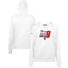 Alexander Ovechkin Washington Capitals Levelwear Women's NHL All-Time Leading Goal Scorer Milestone Stripes Name & Number Adorn Pullover Hoodie White