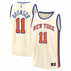 Jalen Brunson New York Knicks 2025/26 City Edition Fast Break Jersey - Cream