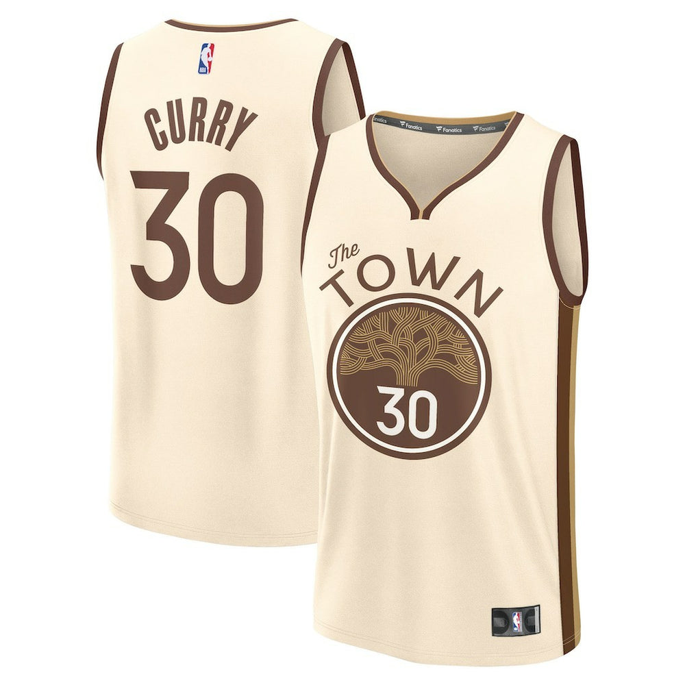 Stephen Curry Golden State Warriors Youth 2025/26 City Edition Fast Break Jersey sale - Tan