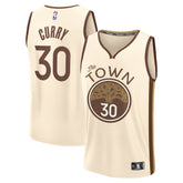 Stephen Curry Golden State Warriors Youth 2025/26 City Edition Fast Break Jersey sale - Tan