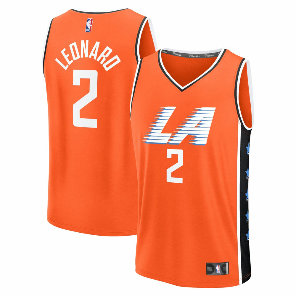 Kawhi Leonard LA Clippers Youth 2025/26 City Edition Fast Break Jersey - Orange