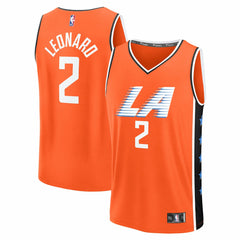 Kawhi Leonard LA Clippers Youth 2025/26 City Edition Fast Break Jersey - Orange