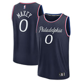 Tyrese Maxey Philadelphia 76ers Youth 2025/26 City Edition Fast Break Jersey - Navy