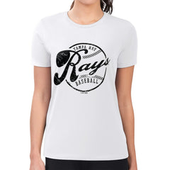 Tampa Bay Rays G-III 4Her by Carl Banks Women's Super-Slim Fit Lightweight Distressed Baseball Team T-Shirt White